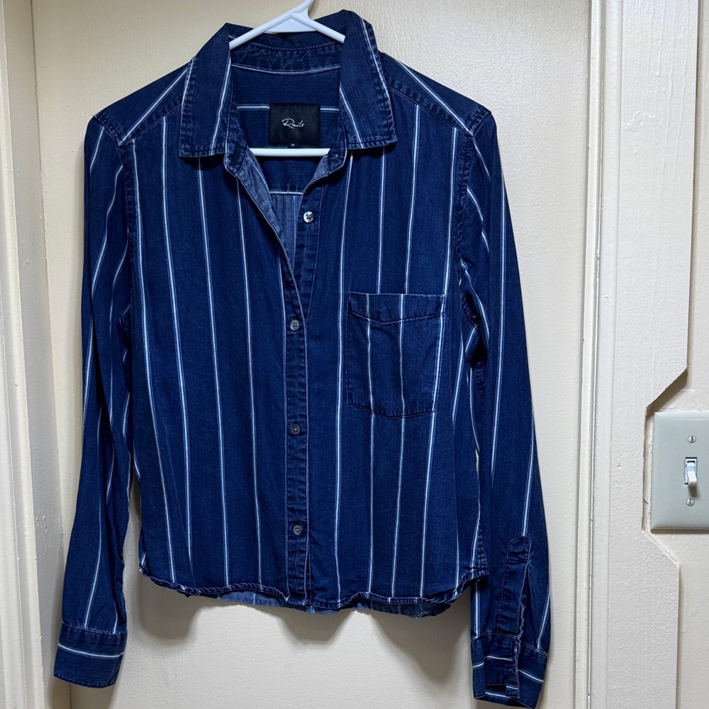 Rails Indigo and White Striped Casual Shirt